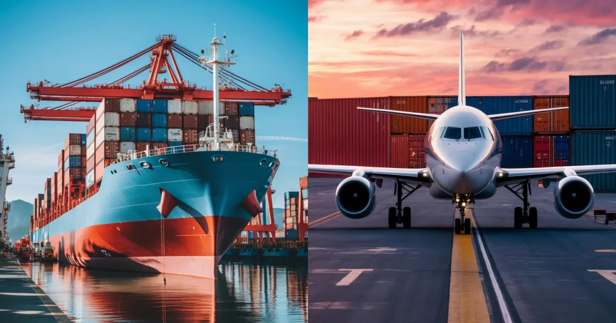 Flete marítimo vs aéreo desde China a Ecuador comparativa